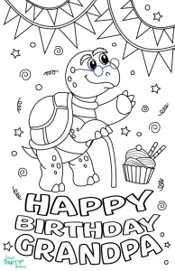 Happy Birthday Cards to Color for Grandpa Template