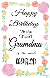 Free Printable Birthday Cards for Grandma to Color
