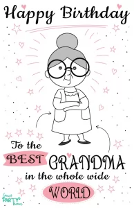 Printable Birthday Cards for Grandma